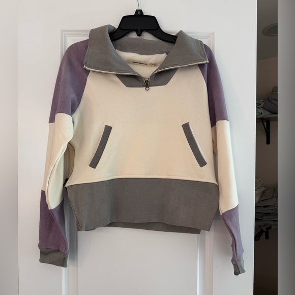 NWT MARIA BOUVIER x Free People Bromelia quarter zip sweatshirt XS - Picture 2 of 5